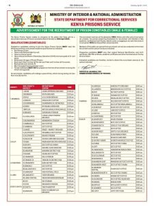 Kenya Prisons Service Recruitment 2025